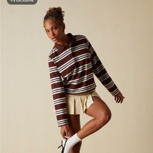 PacSun Your Favorite Megan Striped Long Sleeve Polo Shirt